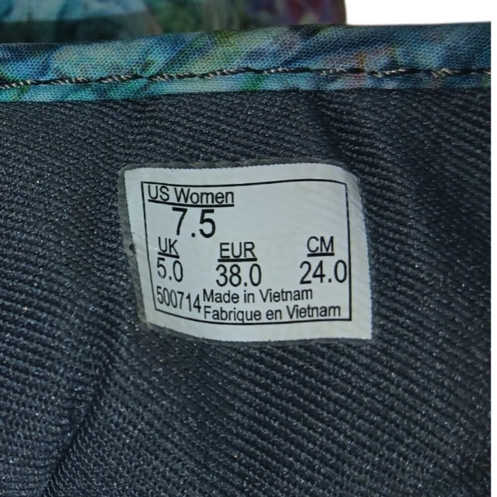 Vans Off The Wall Womens Green Floral Lace-Up Sneakers - Size 7.5 - Picture 8 of 8